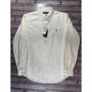 Polo Ralph Lauren Classic Fit Corduroy Button-Down Shirt color Cream size L NWT